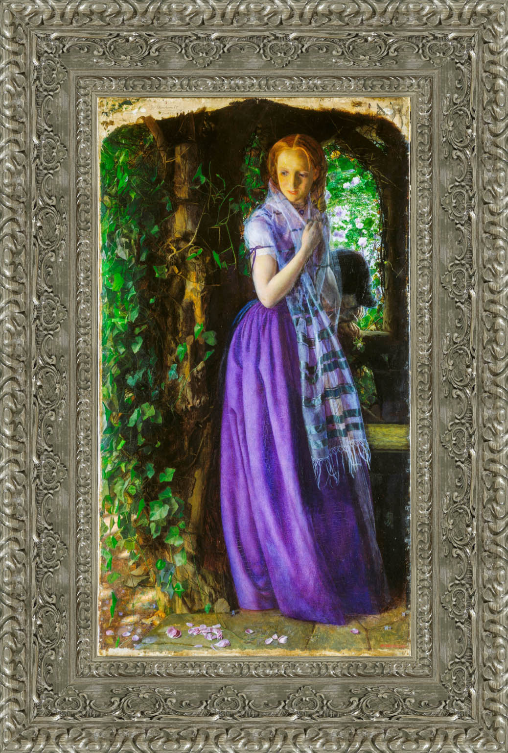 April Love by Arthur Hughes — Framed Giclee Canvas Print | Canvas Classics