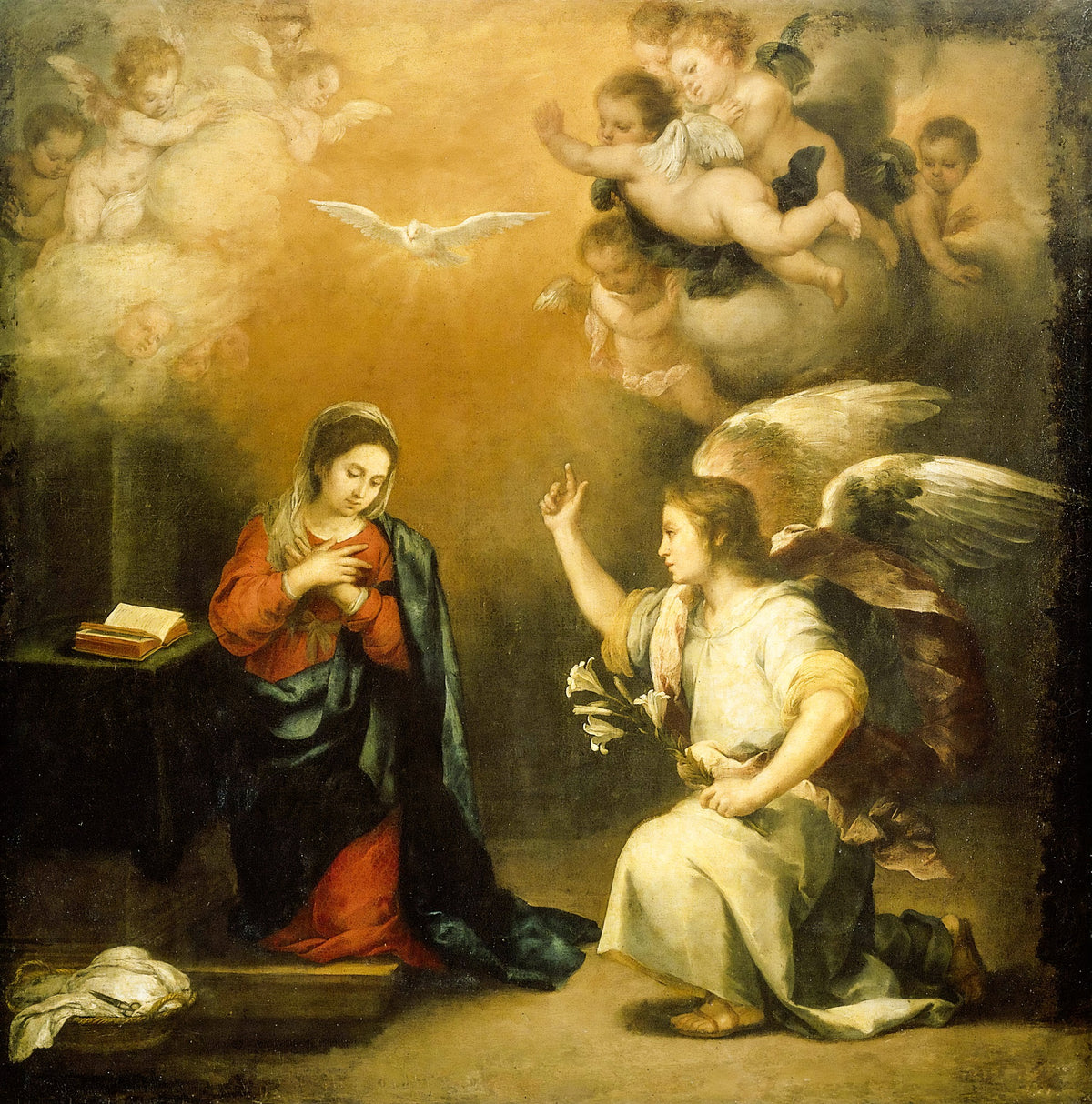 The Annunciation – Bartolomé Esteban Murillo, c. 1660, framed