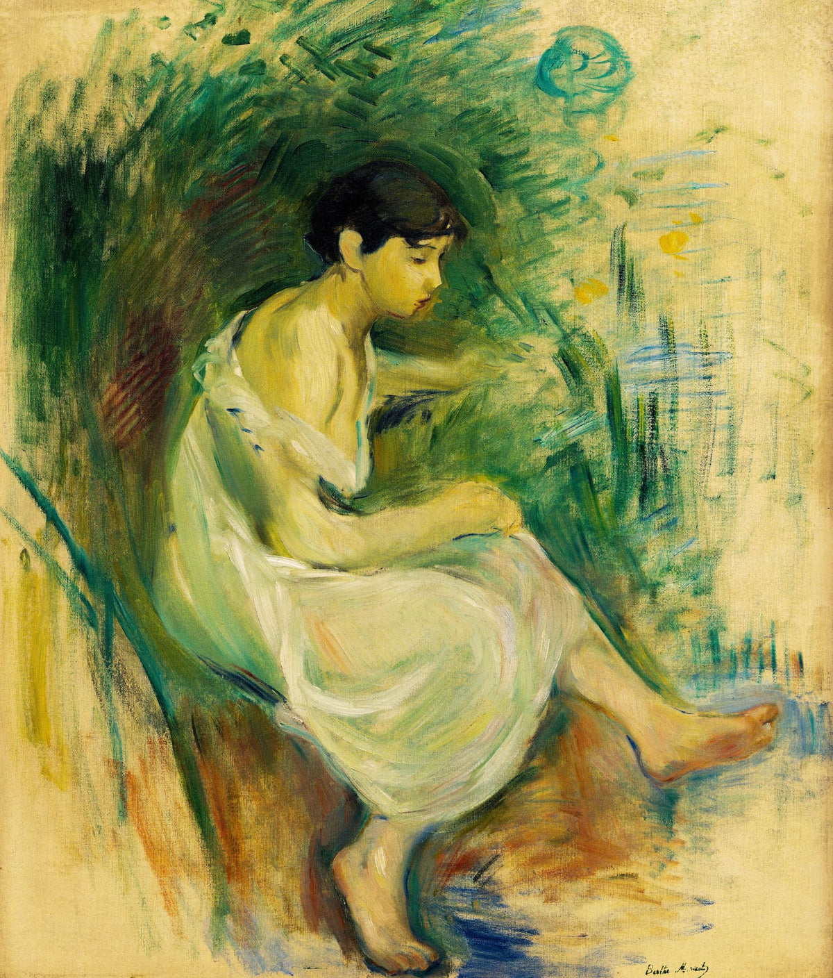 Bather In Shirt – Berthe Morisot, c. 1885, framed