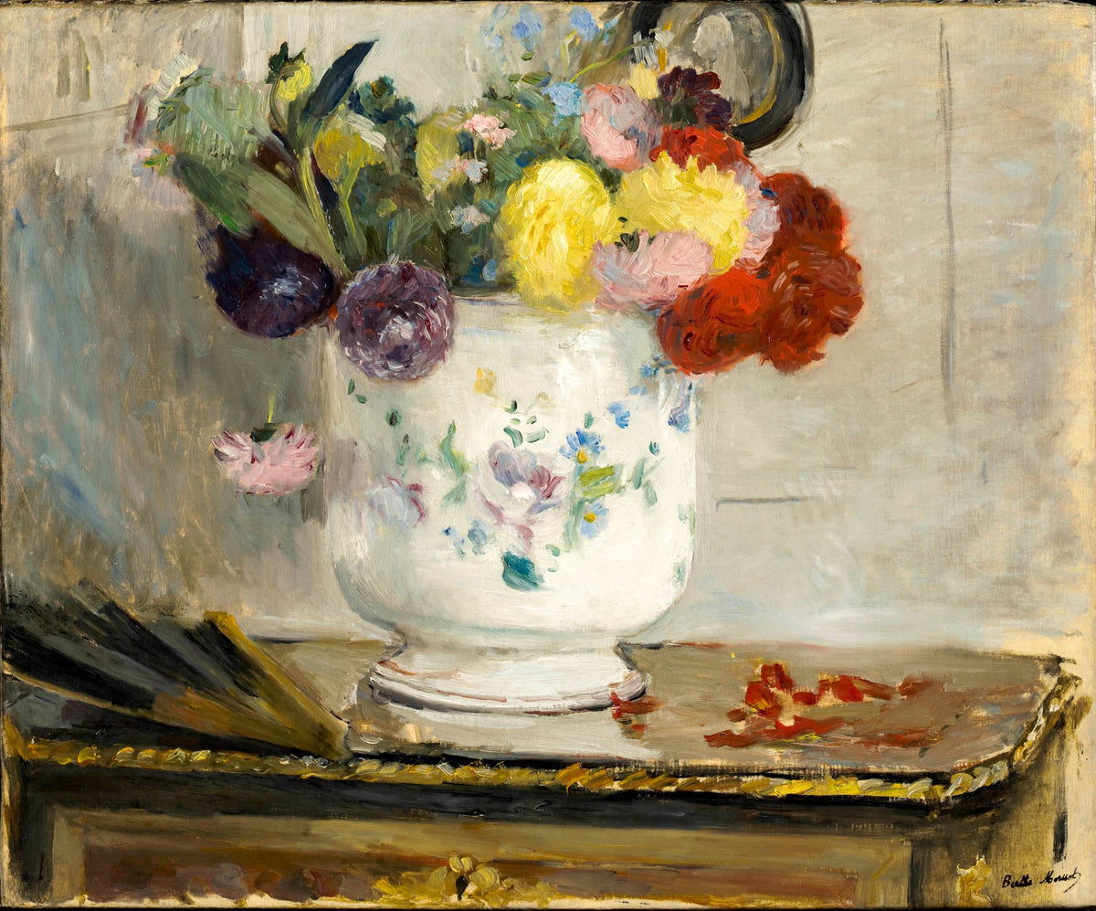 Dahlias – Berthe Morisot, 1885, framed