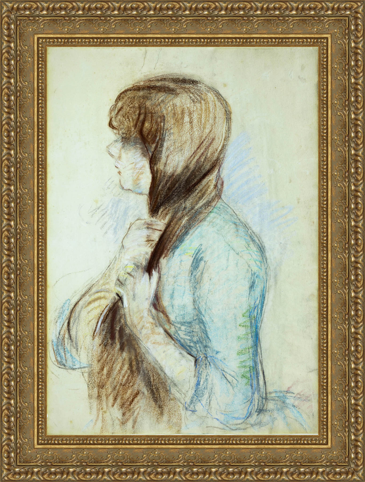 Girl Plaiting Her Hair (La Natte) – Berthe Morisot, c. 1894