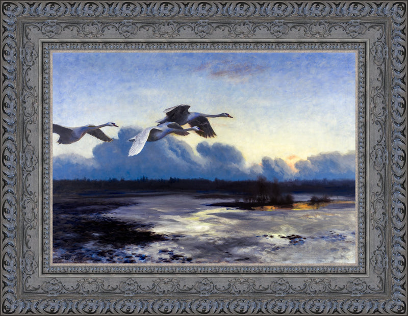 Mute Swans on Evening Migration – Bruno Liljefors, 1912