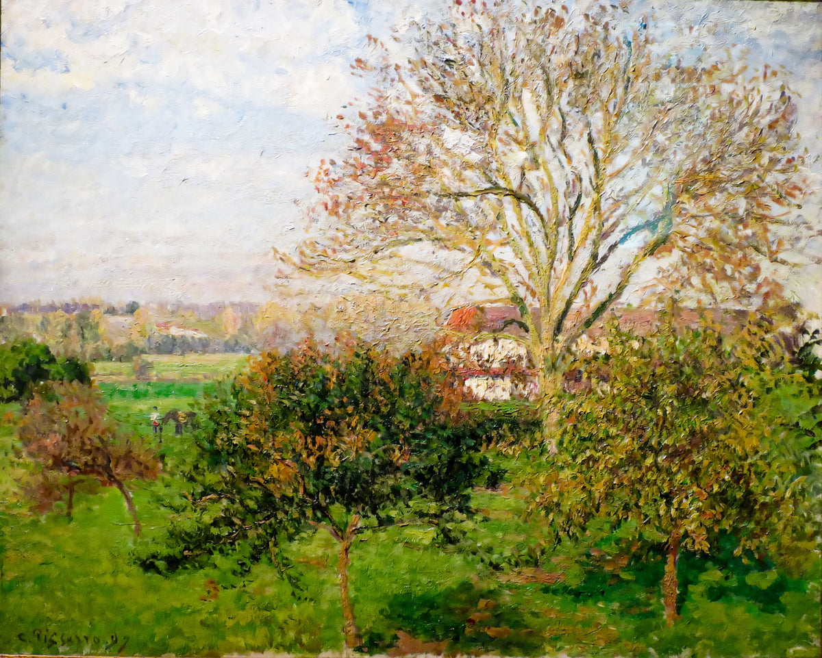 Autumn Morning at Eragny – Camille Pissarro, 1897, framed