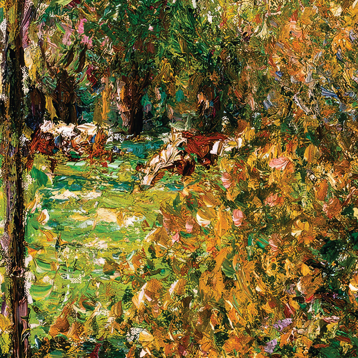 Autumn Poplars, Eragny – Camille Pissarro, 1894, print detail at full resolution