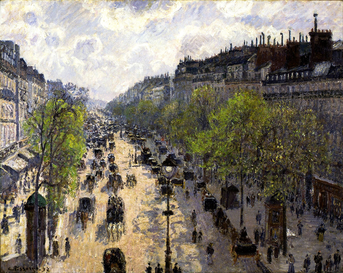 Boulevard Montmartre, Spring – Camille Pissarro, 1897, framed