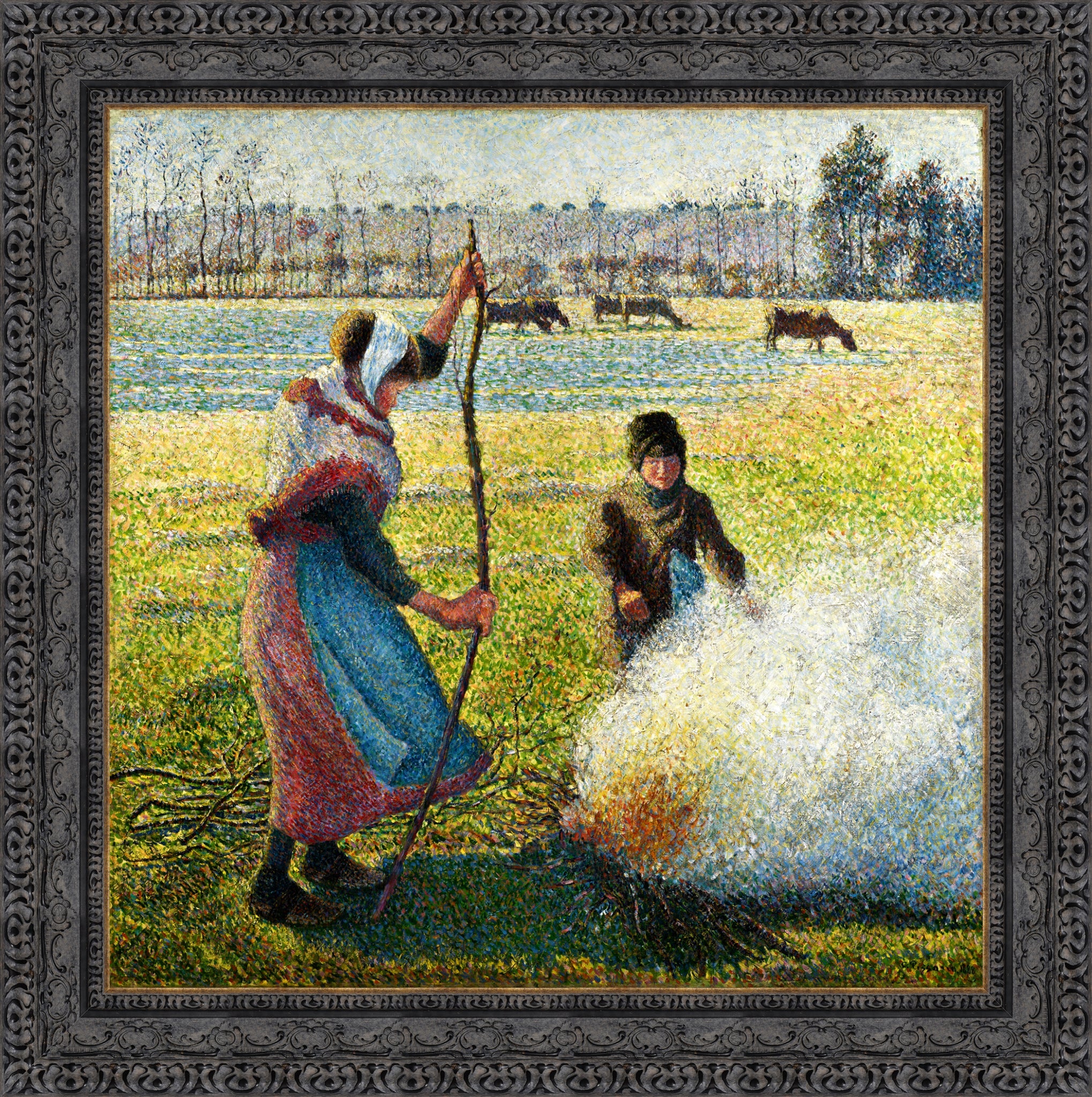 Hoarfrost, Peasant Girl Making a Fire
