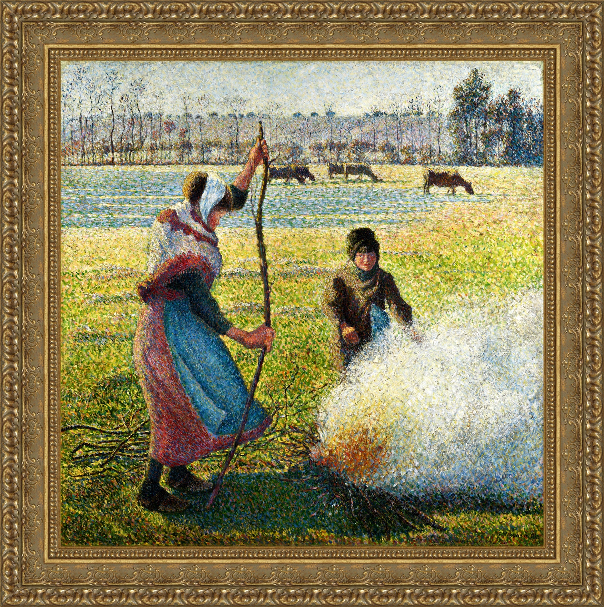 Hoarfrost, Peasant Girl Making a Fire