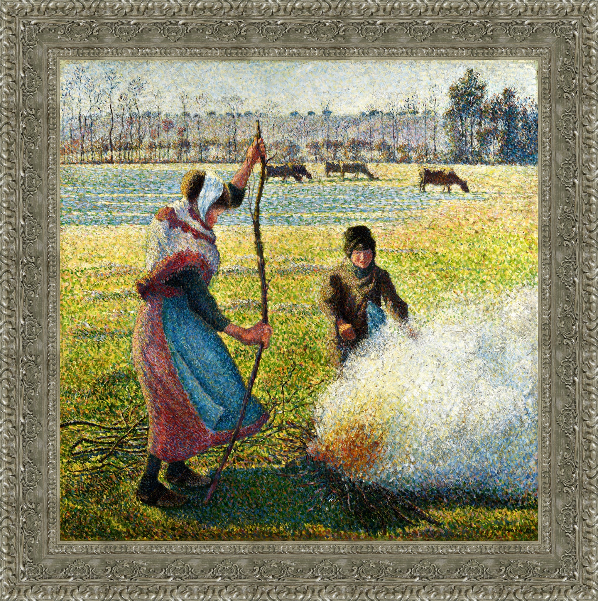 Hoarfrost, Peasant Girl Making a Fire