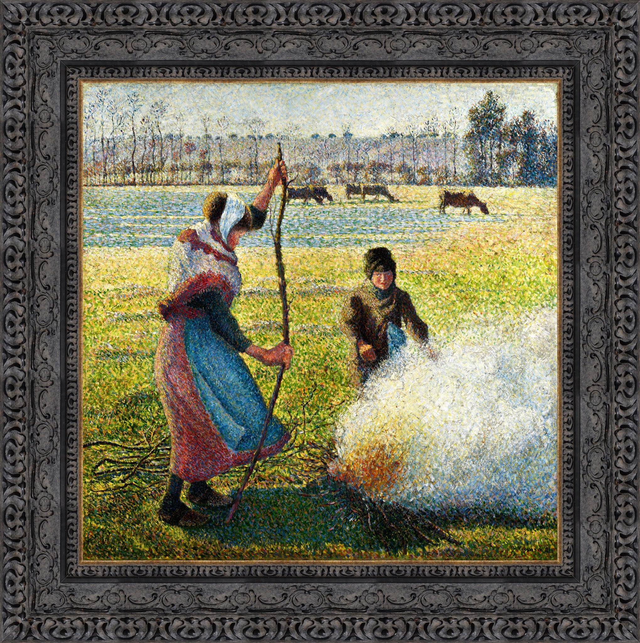 Hoarfrost, Peasant Girl Making a Fire