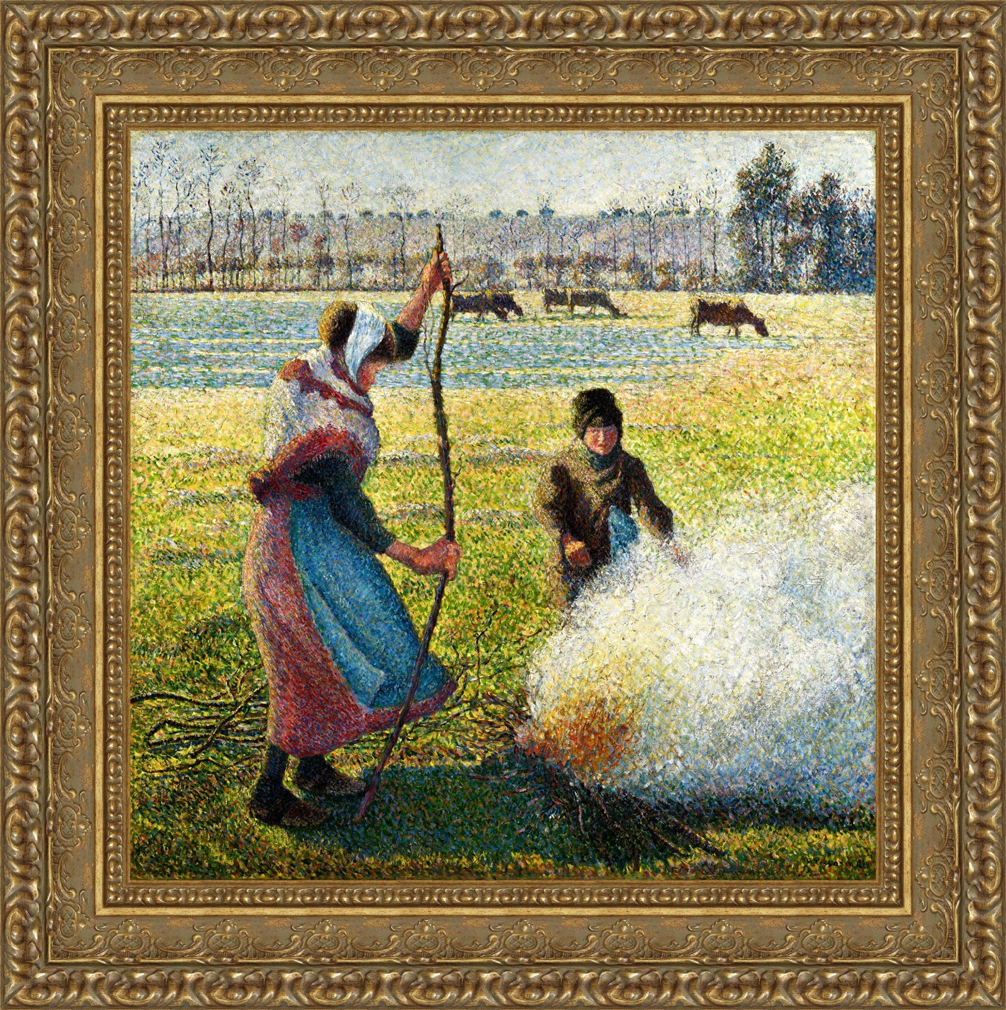 Hoarfrost, Peasant Girl Making a Fire