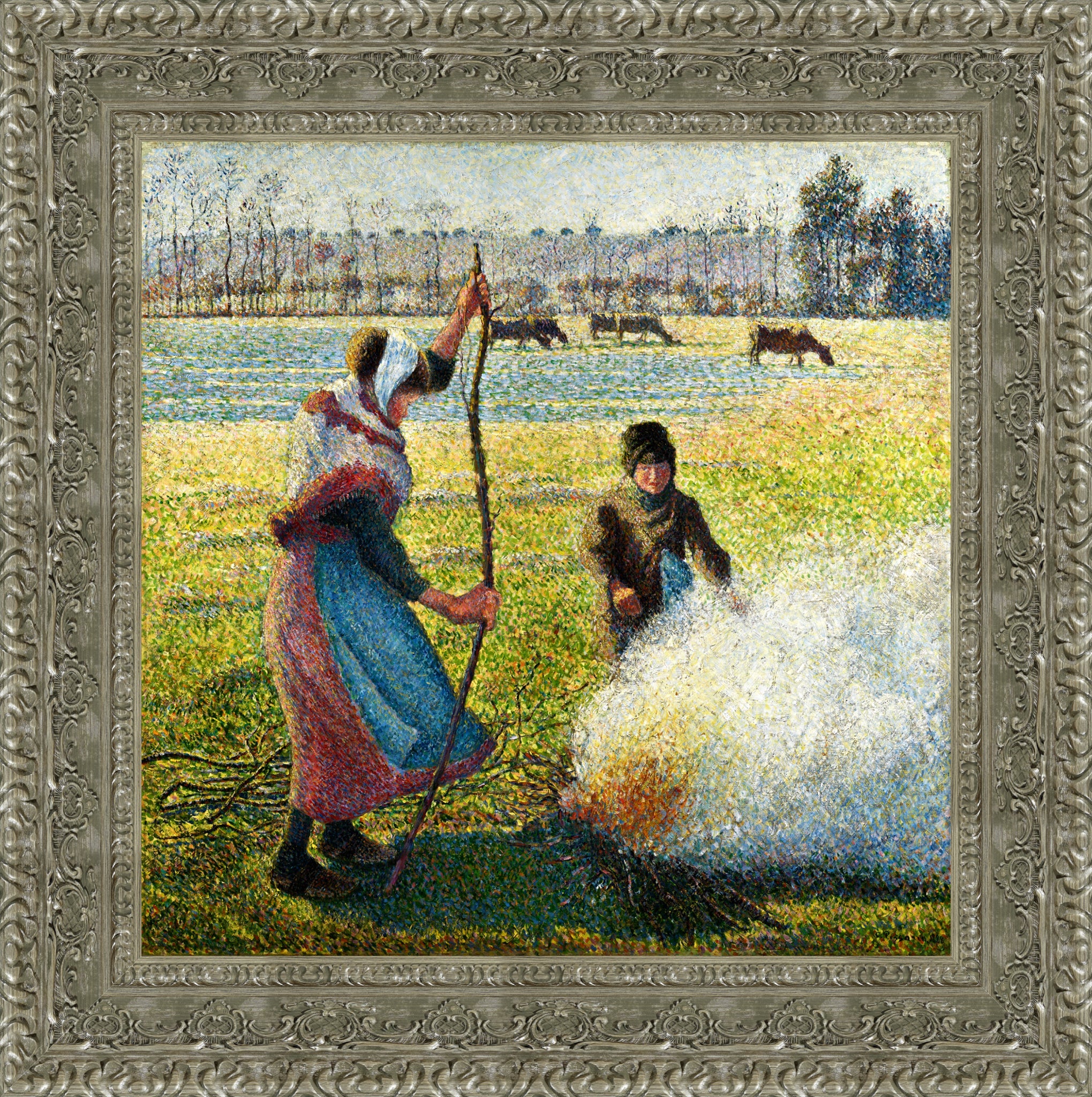 Hoarfrost, Peasant Girl Making a Fire
