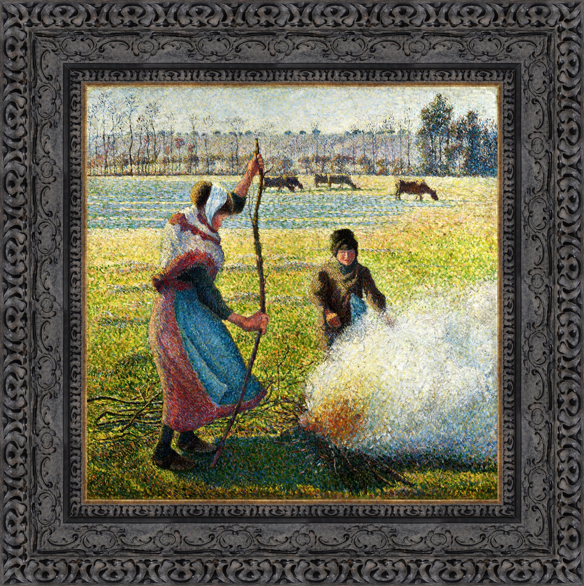 Hoarfrost, Peasant Girl Making a Fire