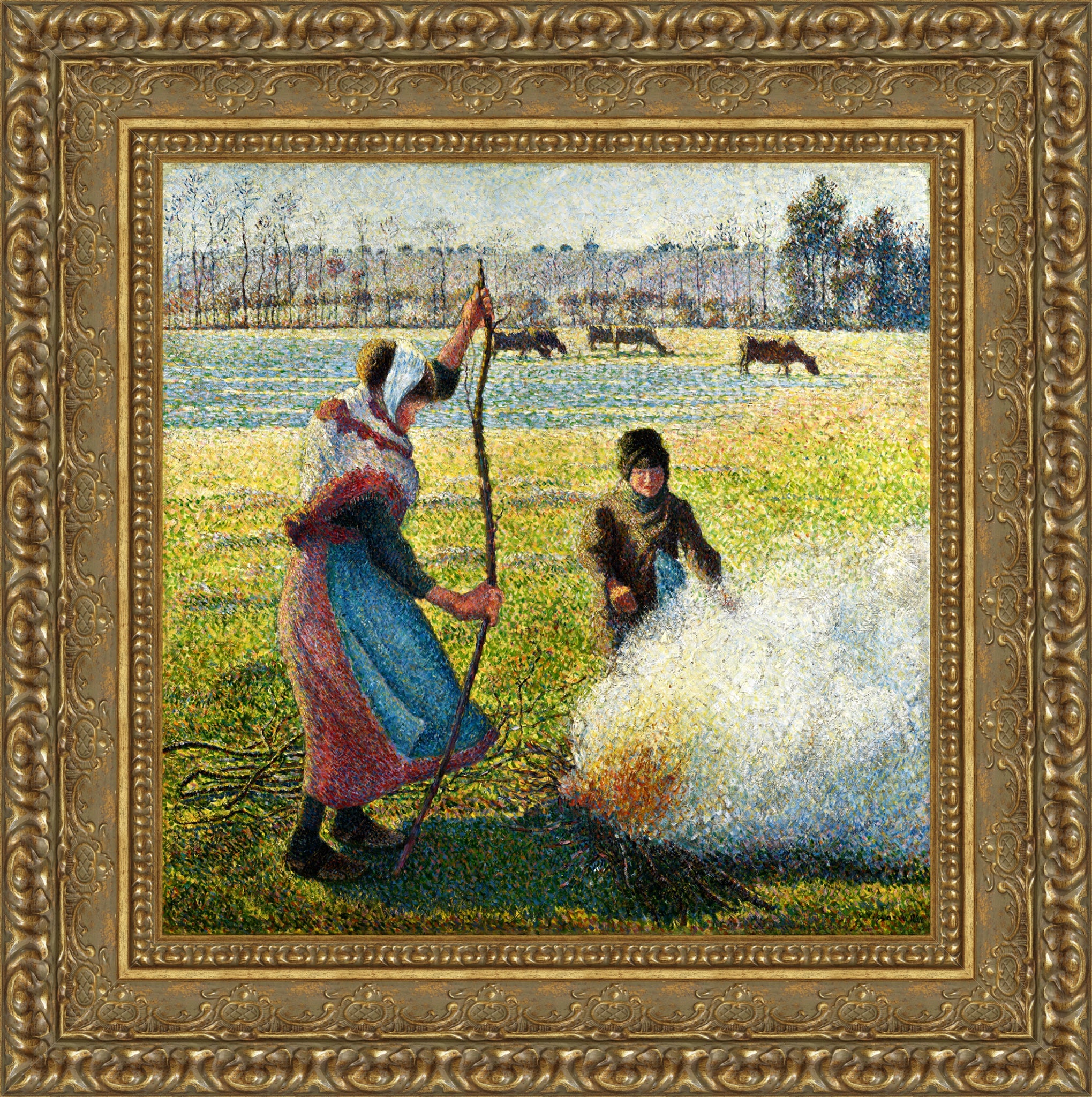 Hoarfrost, Peasant Girl Making a Fire
