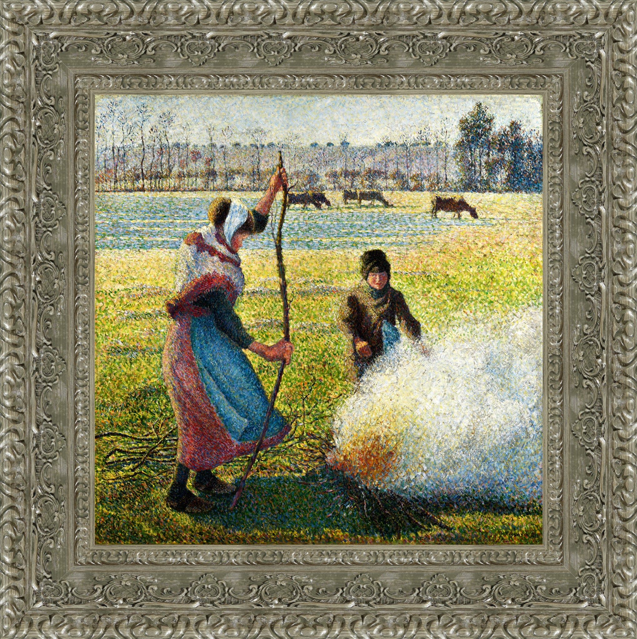Hoarfrost, Peasant Girl Making a Fire