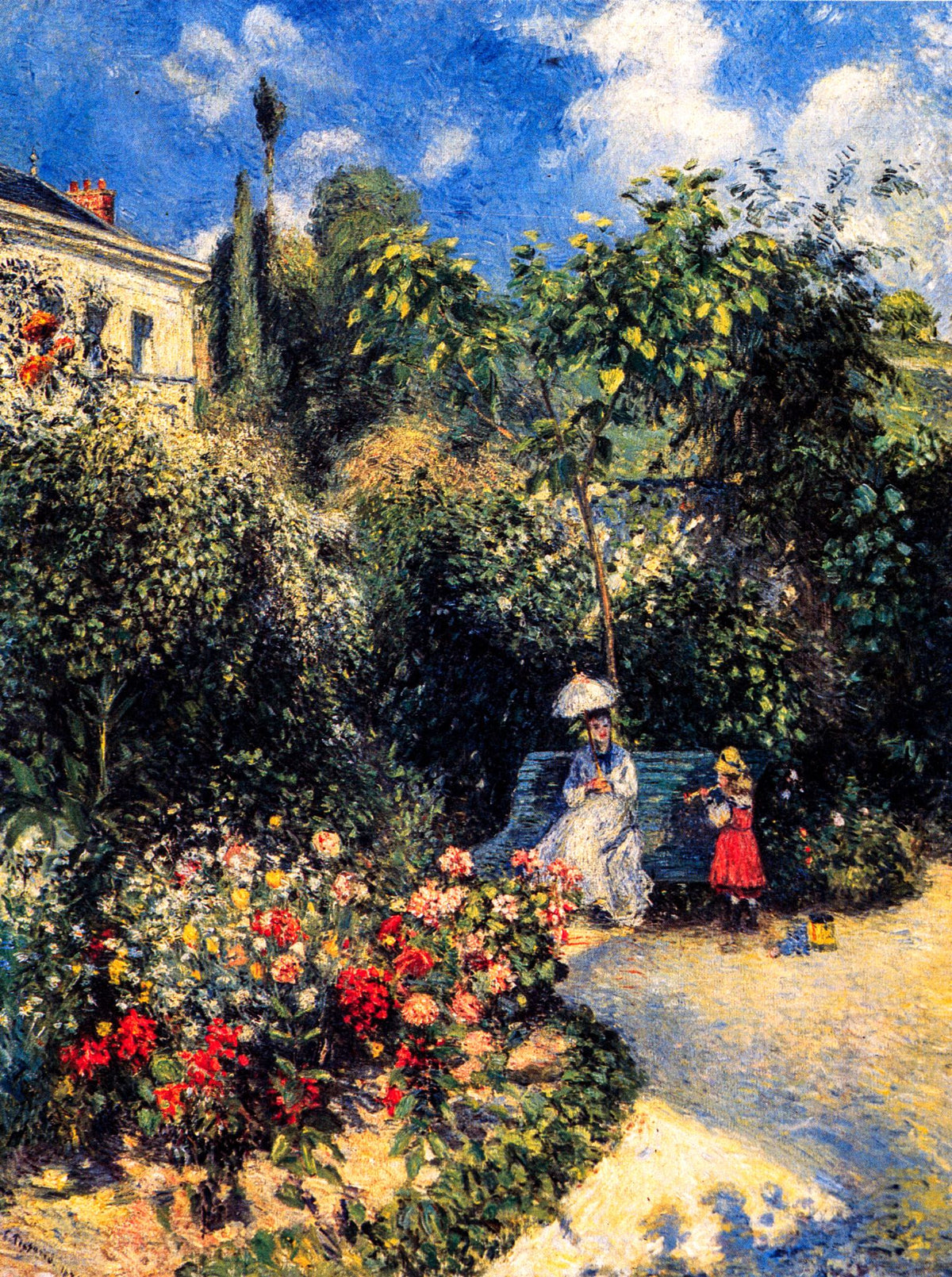 The Garden in Pontoise – Camille Pissarro, 1874, framed
