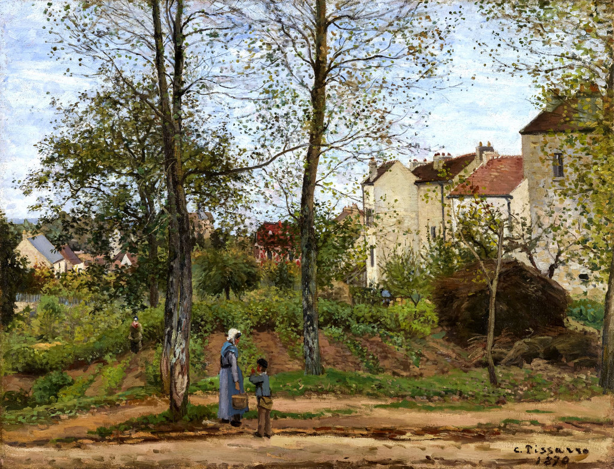 Houses at Bougival – Camille Pissarro, 1870, framed