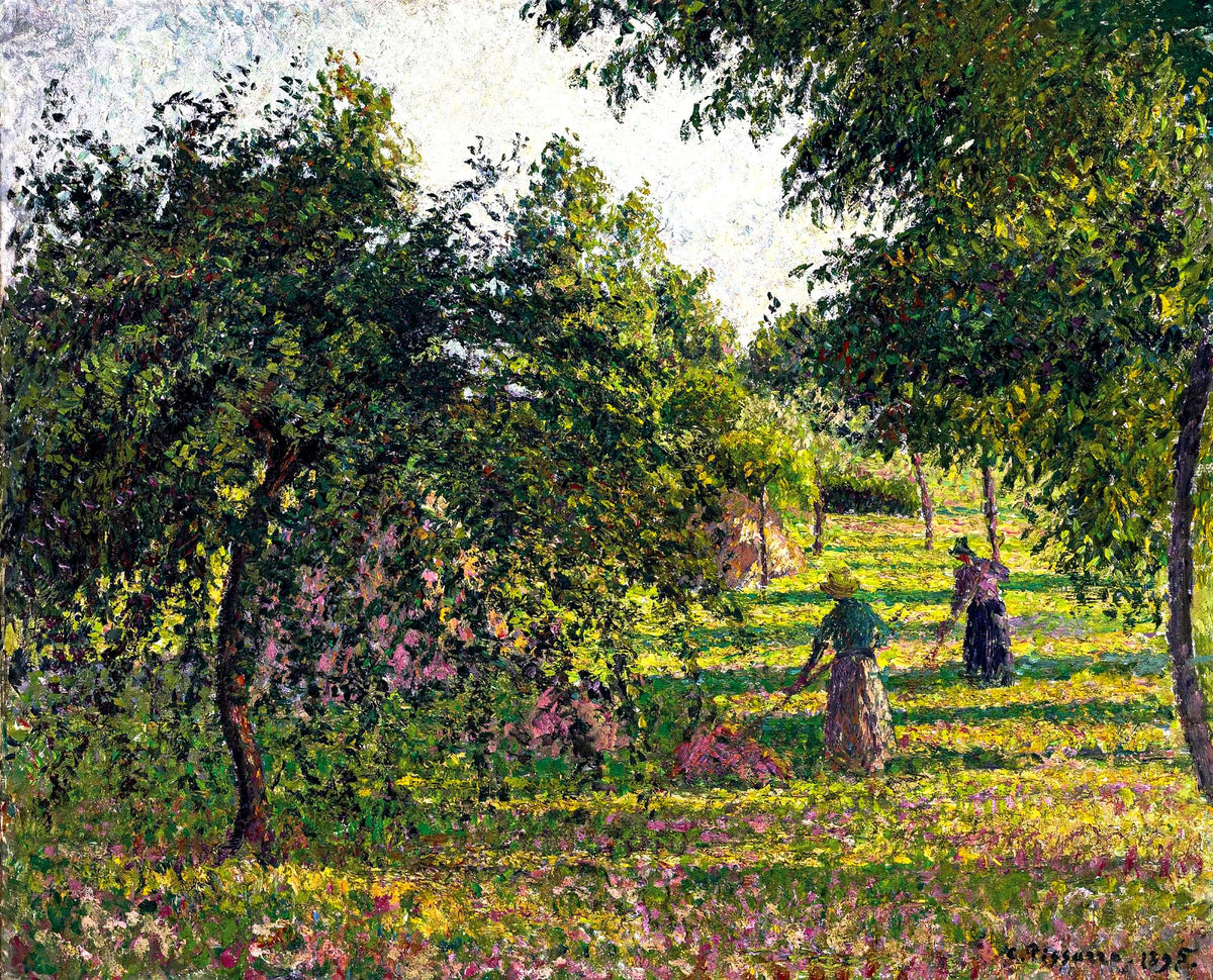 Apple Trees and Haymakers, Éragny – Camille Pissarro, 1895, framed
