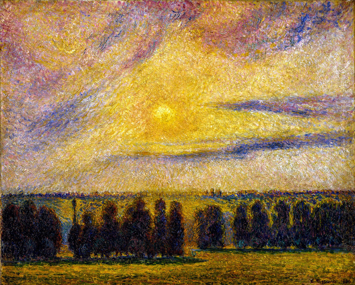 Sunset at Éragny – Camille Pissarro, 1892, framed