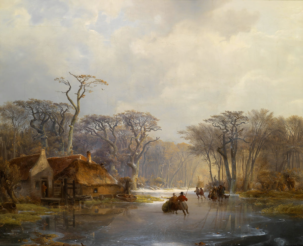Wintervergnügen – Carl Hilgers, 1860, framed