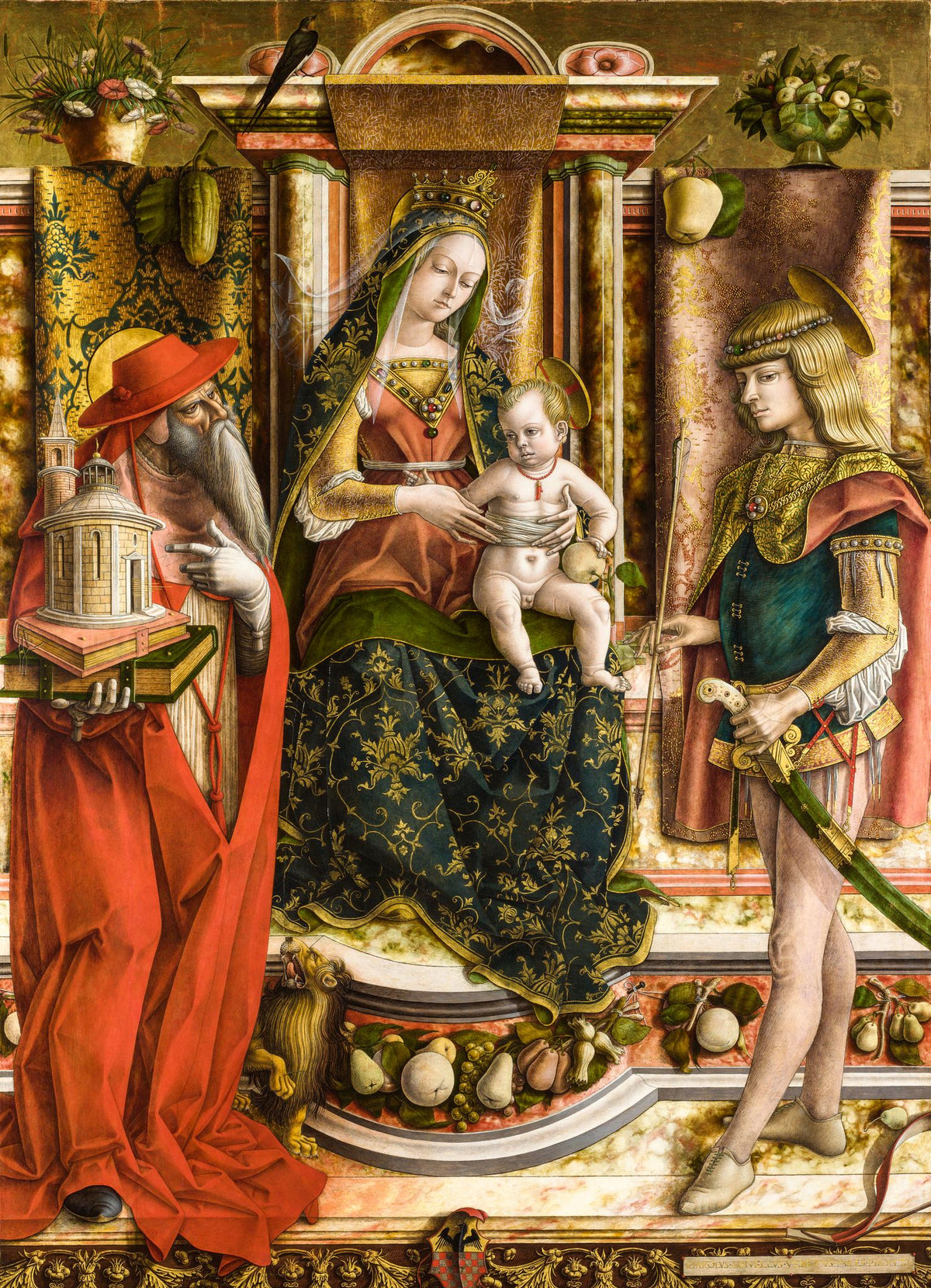 The Madonna of the Swallow – Carlo Crivelli, c. 1490, framed