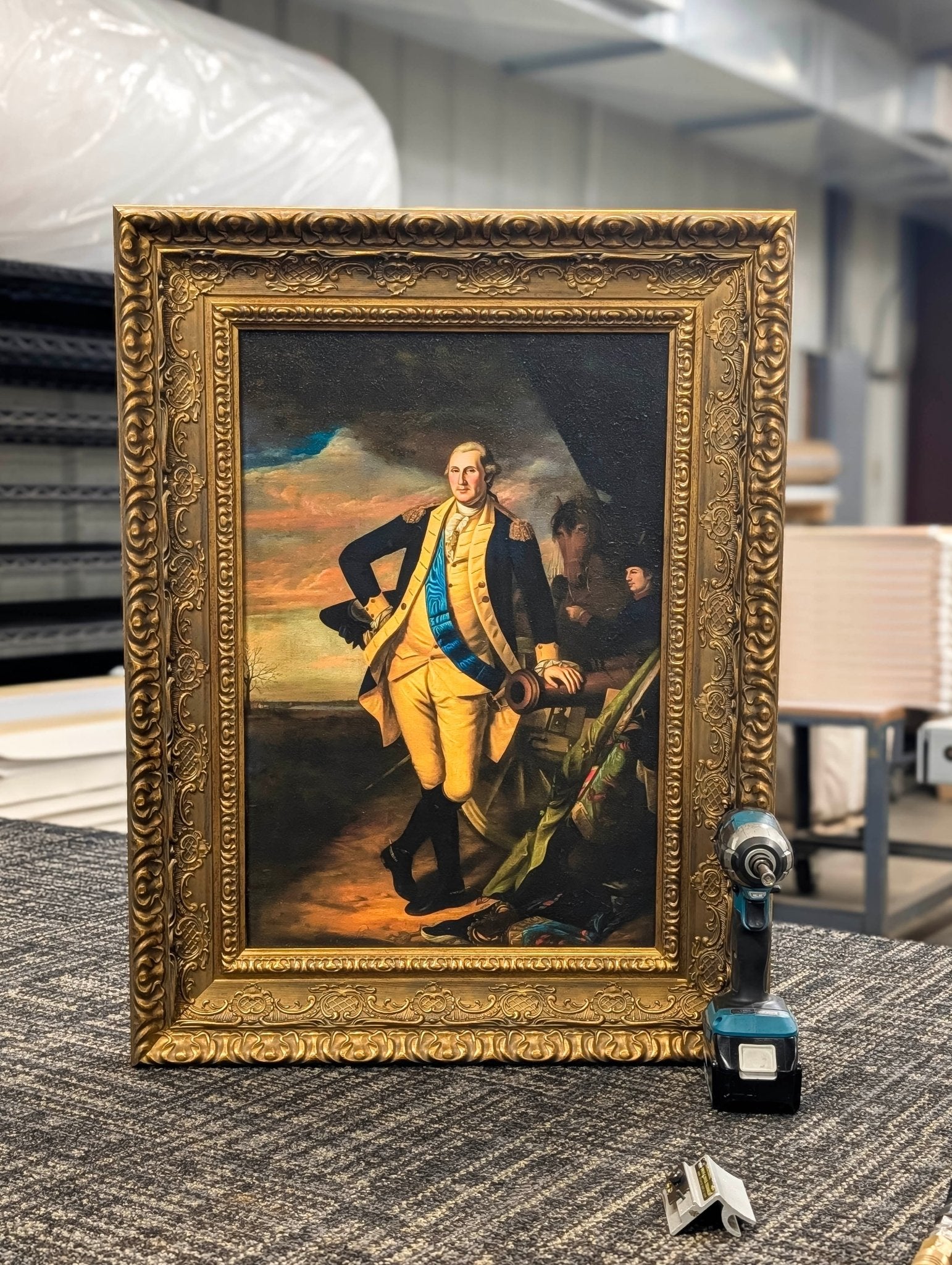 George Washington at Princeton by Charles Willson Peale — Framed Giclee Canvas Print | Canvas Classics