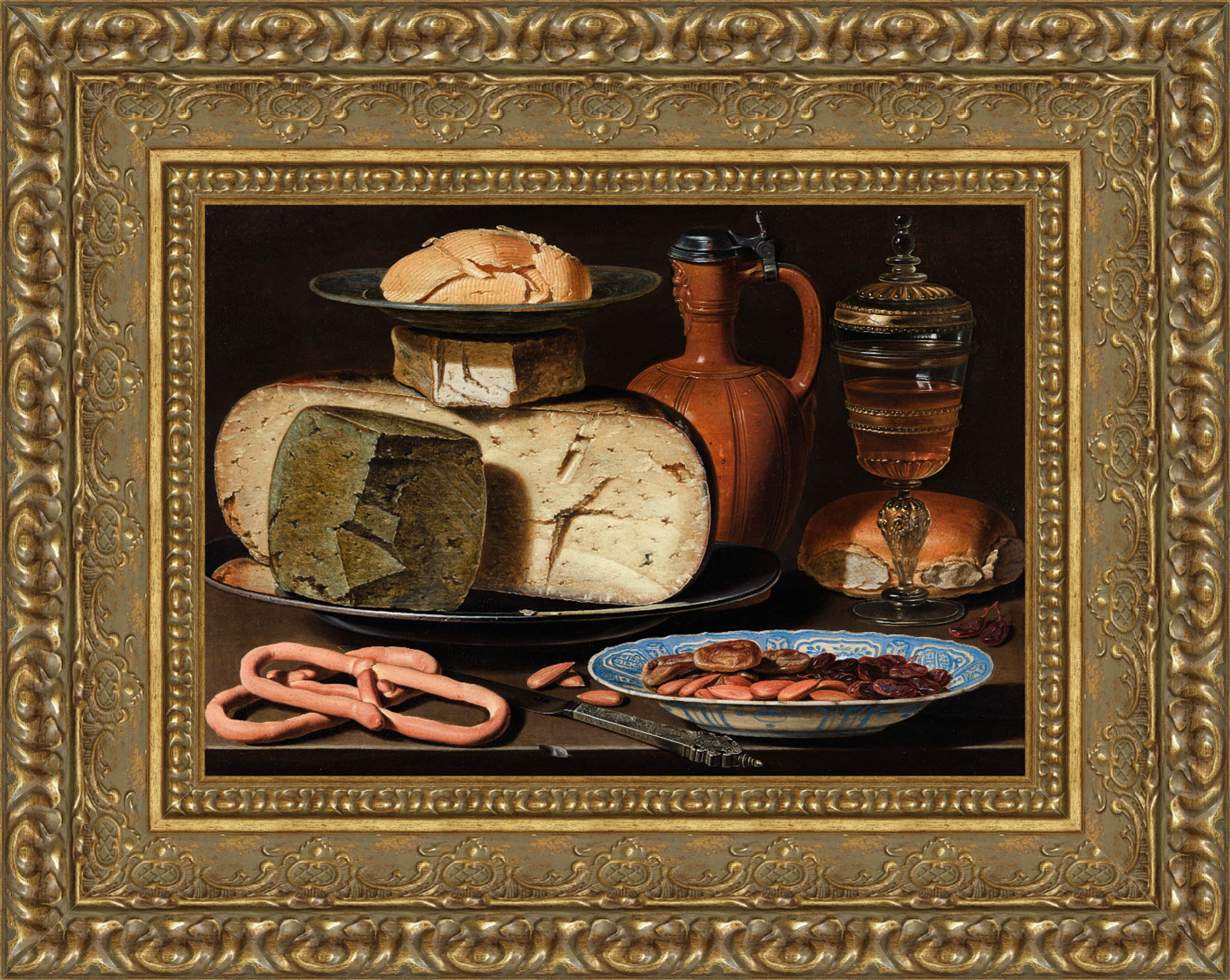 Stilleven Met Kazen Amandelen En Krakelingen – Clara Peeters, c. 1615 - Canvas Classics