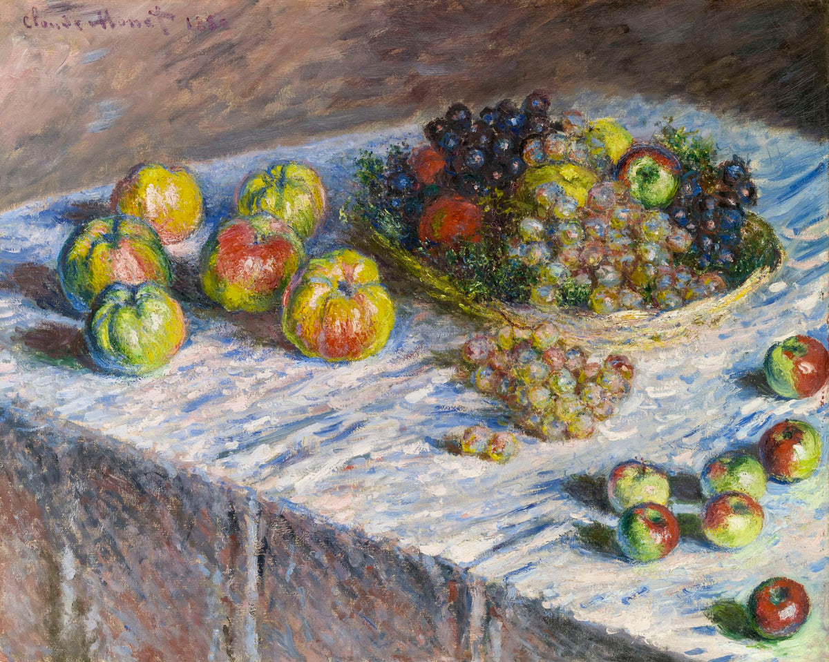 Apples and Grapes – Claude Monet, 1880, framed