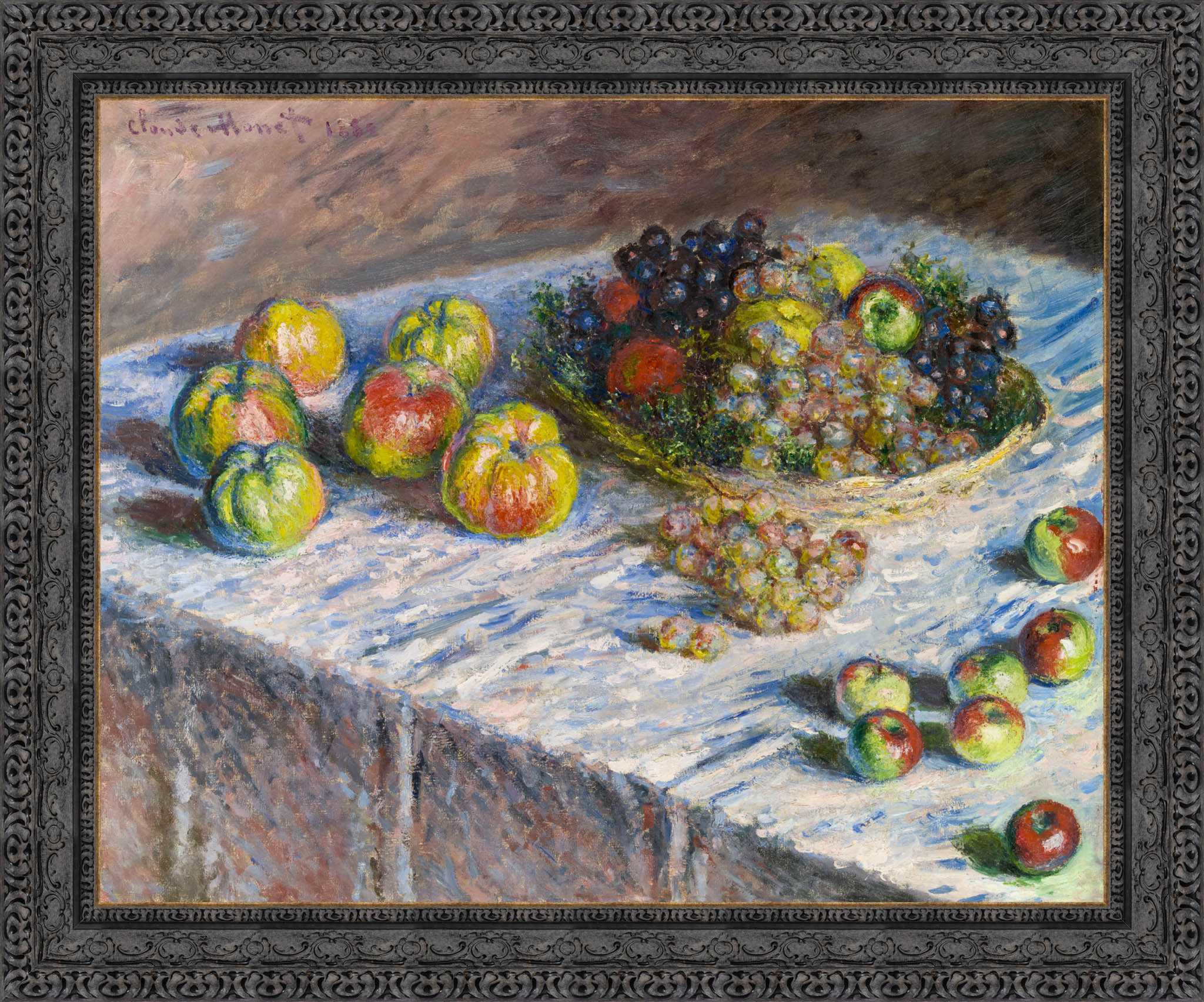 Apples and Grapes by Claude Monet — Framed Giclee Canvas Print | Canvas Classics