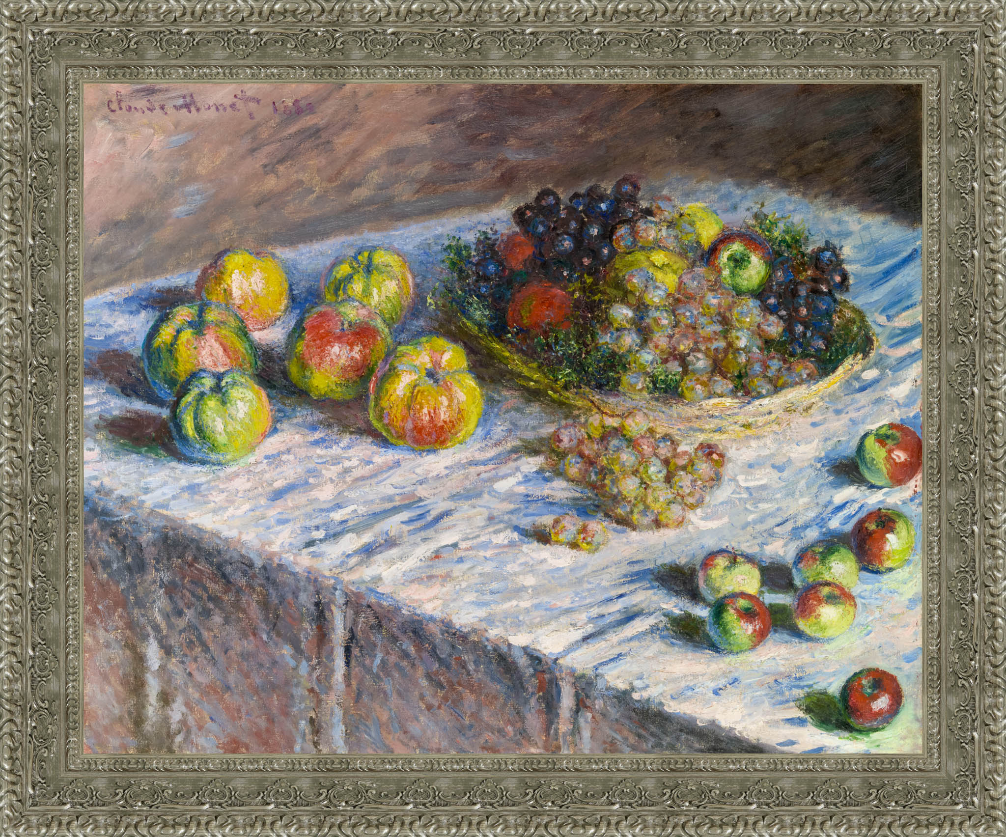 Apples and Grapes by Claude Monet — Framed Giclee Canvas Print | Canvas Classics