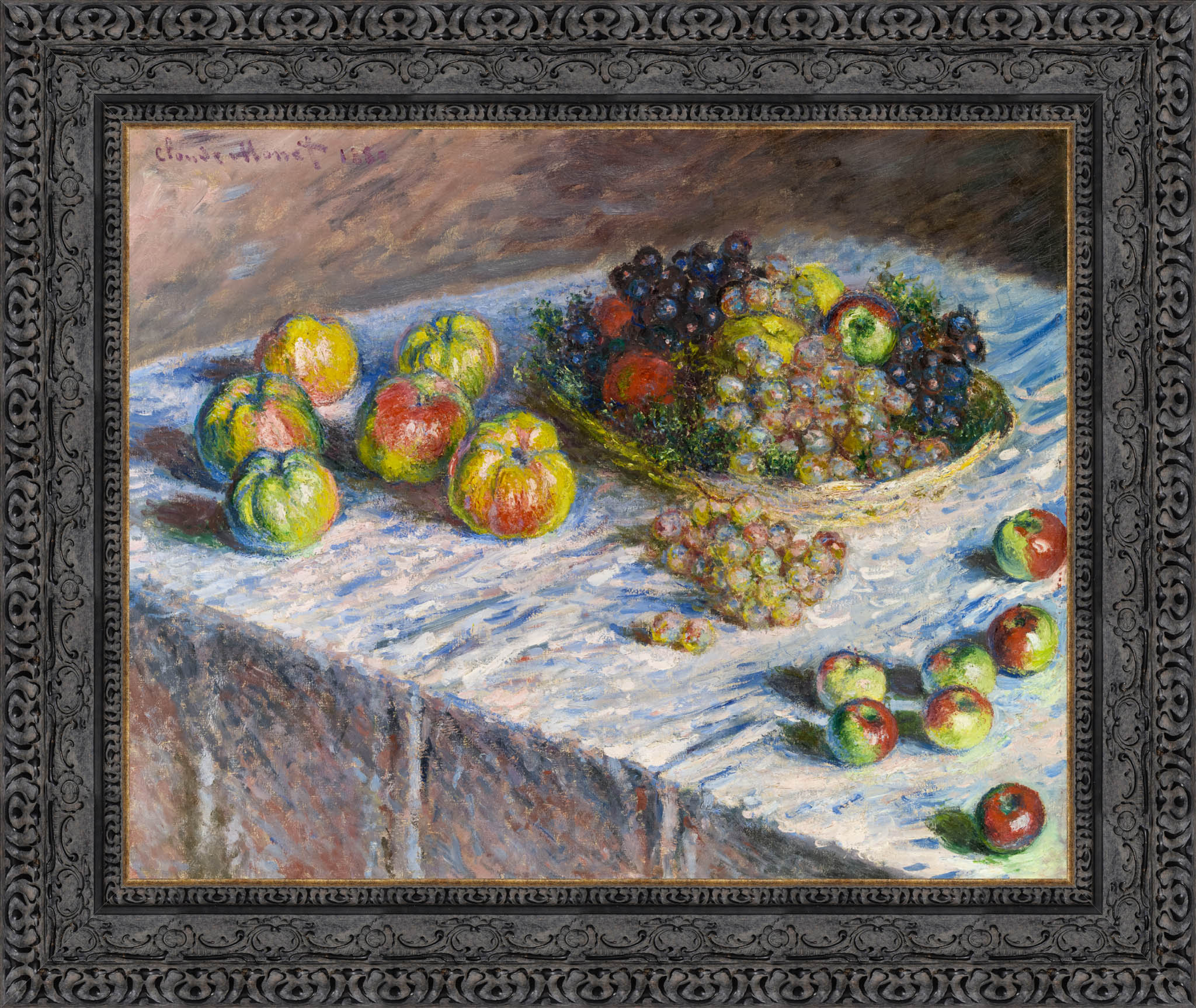 Apples and Grapes by Claude Monet — Framed Giclee Canvas Print | Canvas Classics