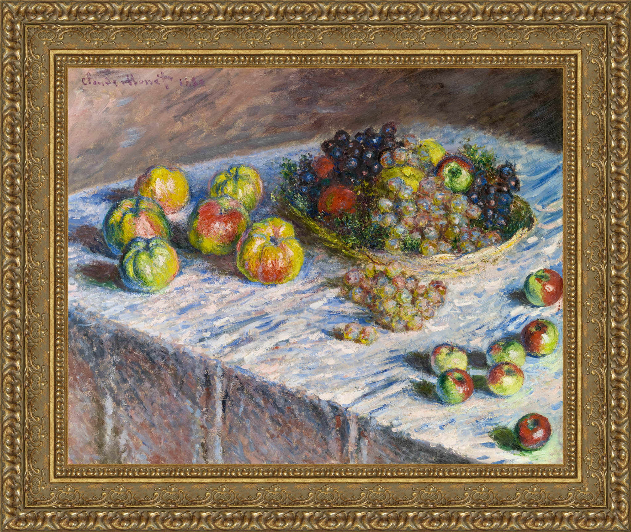 Apples and Grapes by Claude Monet — Framed Giclee Canvas Print | Canvas Classics