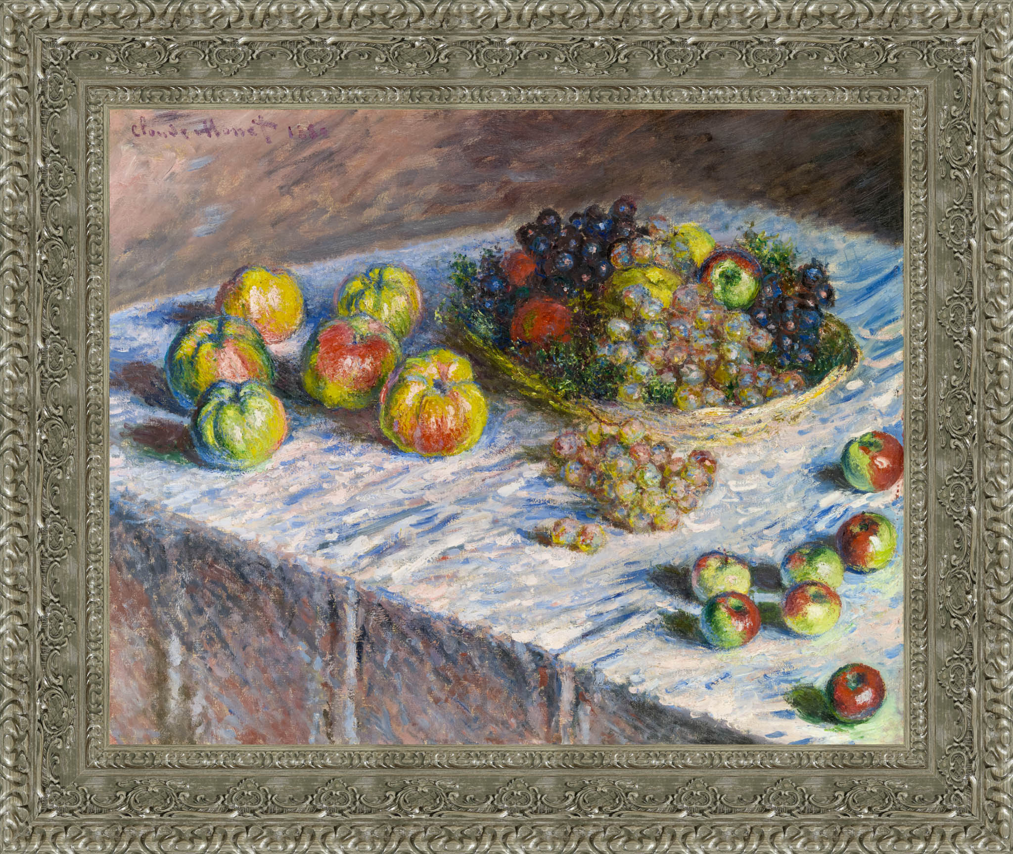 Apples and Grapes by Claude Monet — Framed Giclee Canvas Print | Canvas Classics