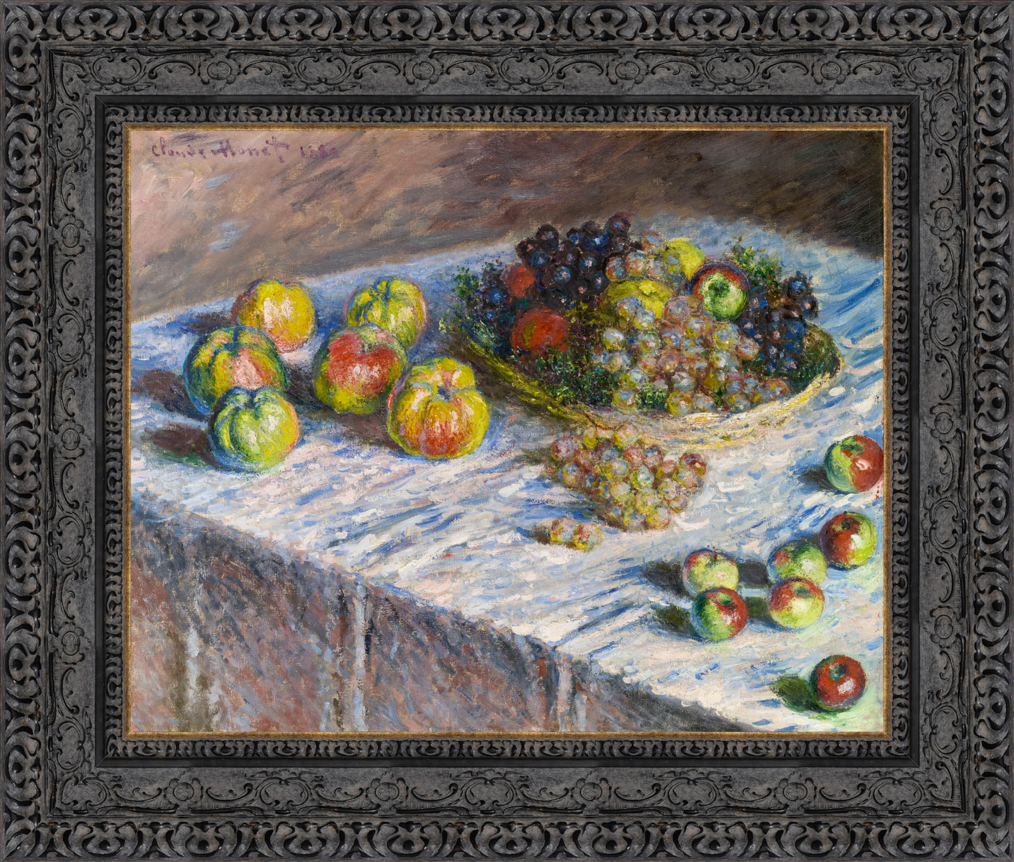 Apples and Grapes by Claude Monet — Framed Giclee Canvas Print | Canvas Classics