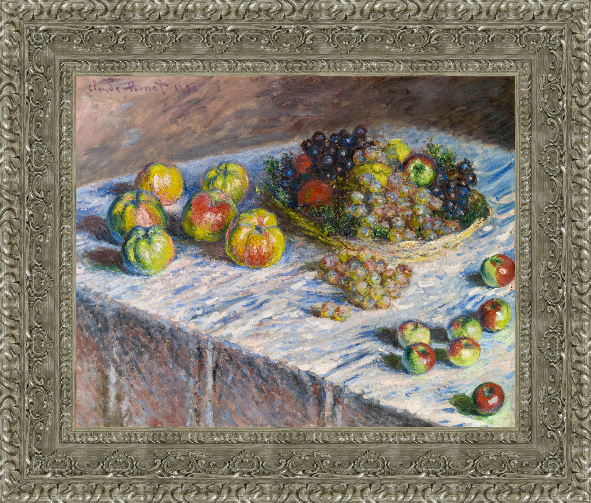 Apples and Grapes by Claude Monet — Framed Giclee Canvas Print | Canvas Classics