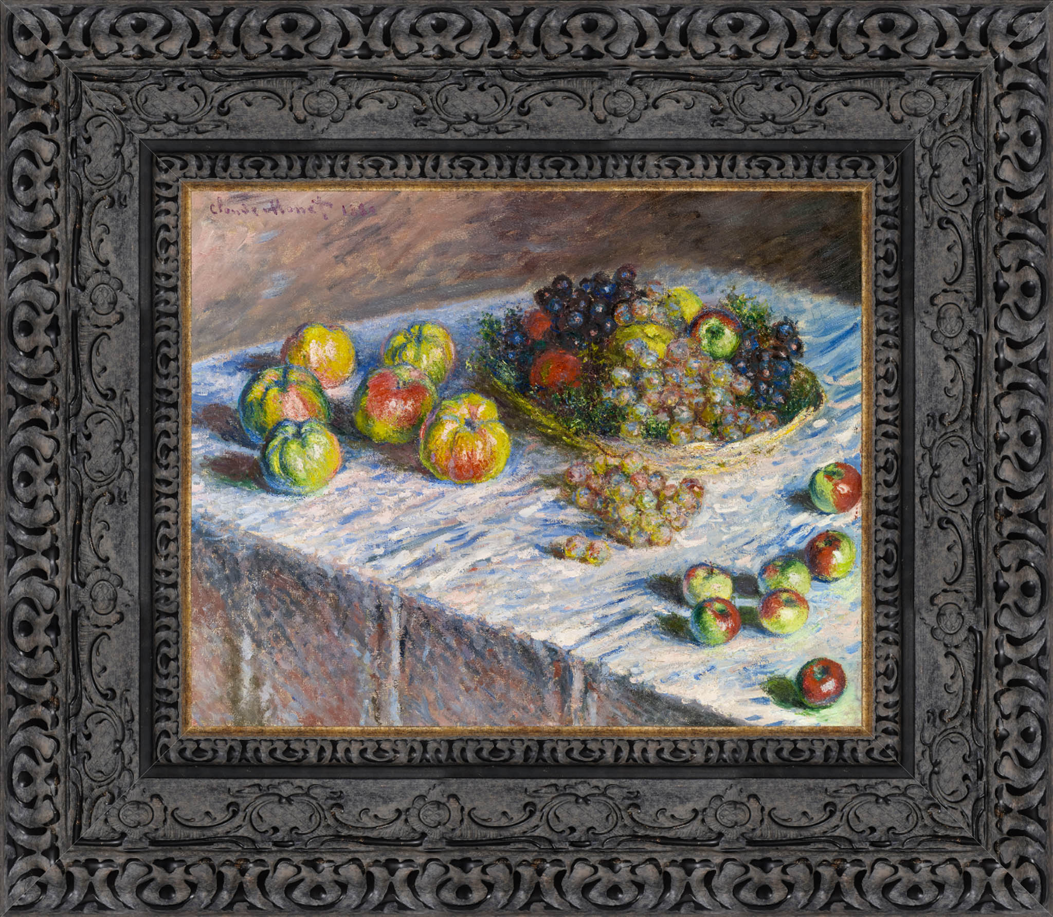 Apples and Grapes by Claude Monet — Framed Giclee Canvas Print | Canvas Classics