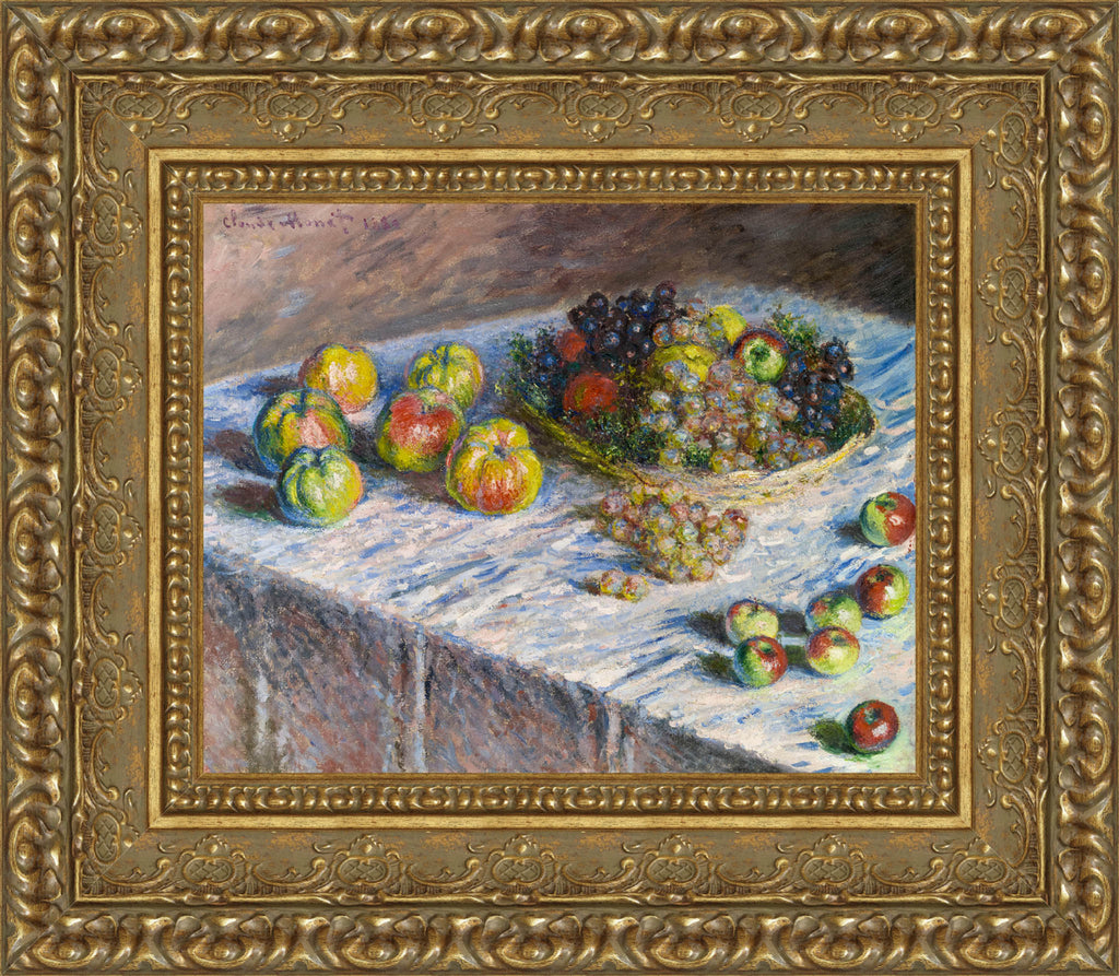 Apples and Grapes by Claude Monet — Framed Giclee Canvas Print | Canvas Classics