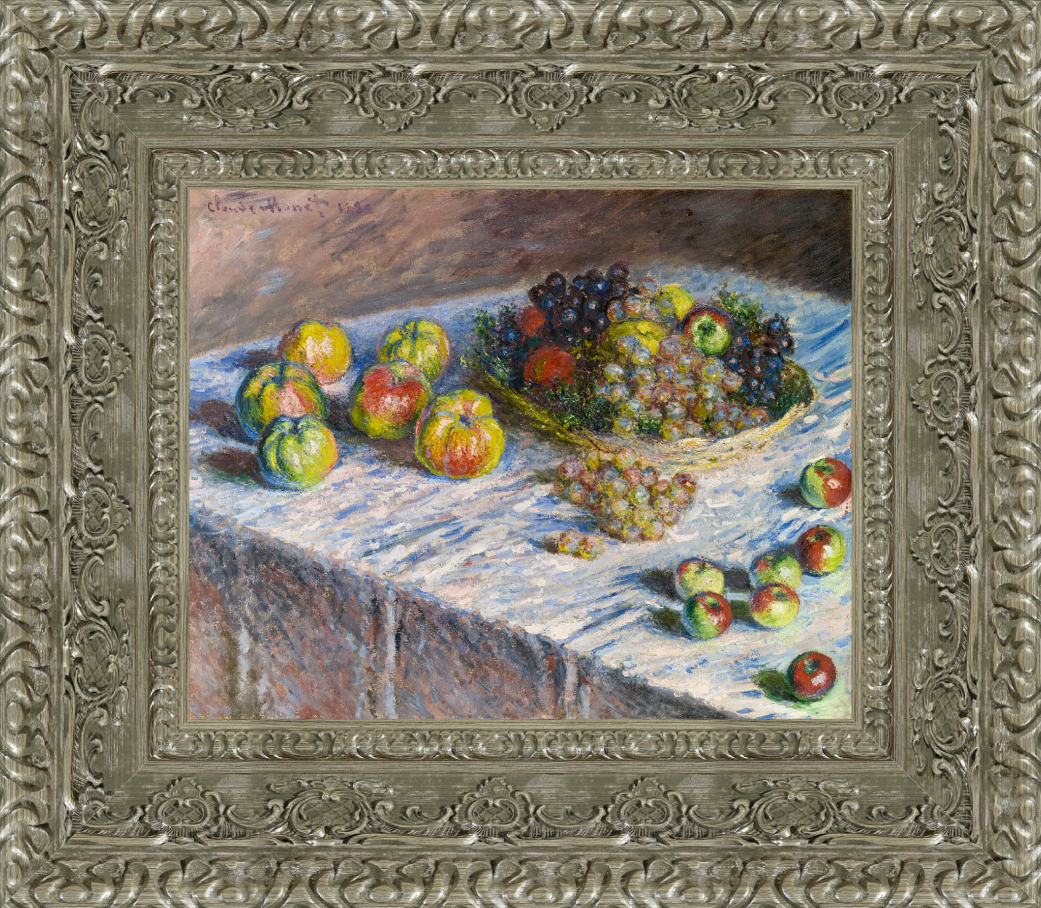 Apples and Grapes by Claude Monet — Framed Giclee Canvas Print | Canvas Classics