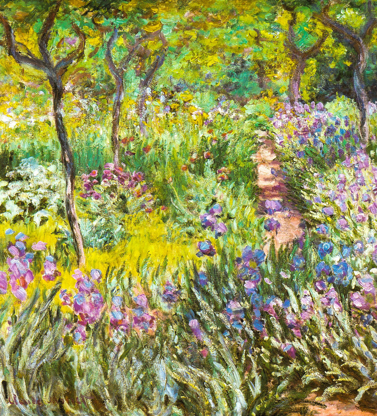 The Artist's Garden at Giverny (Irises) – Claude Monet, 1900, framed