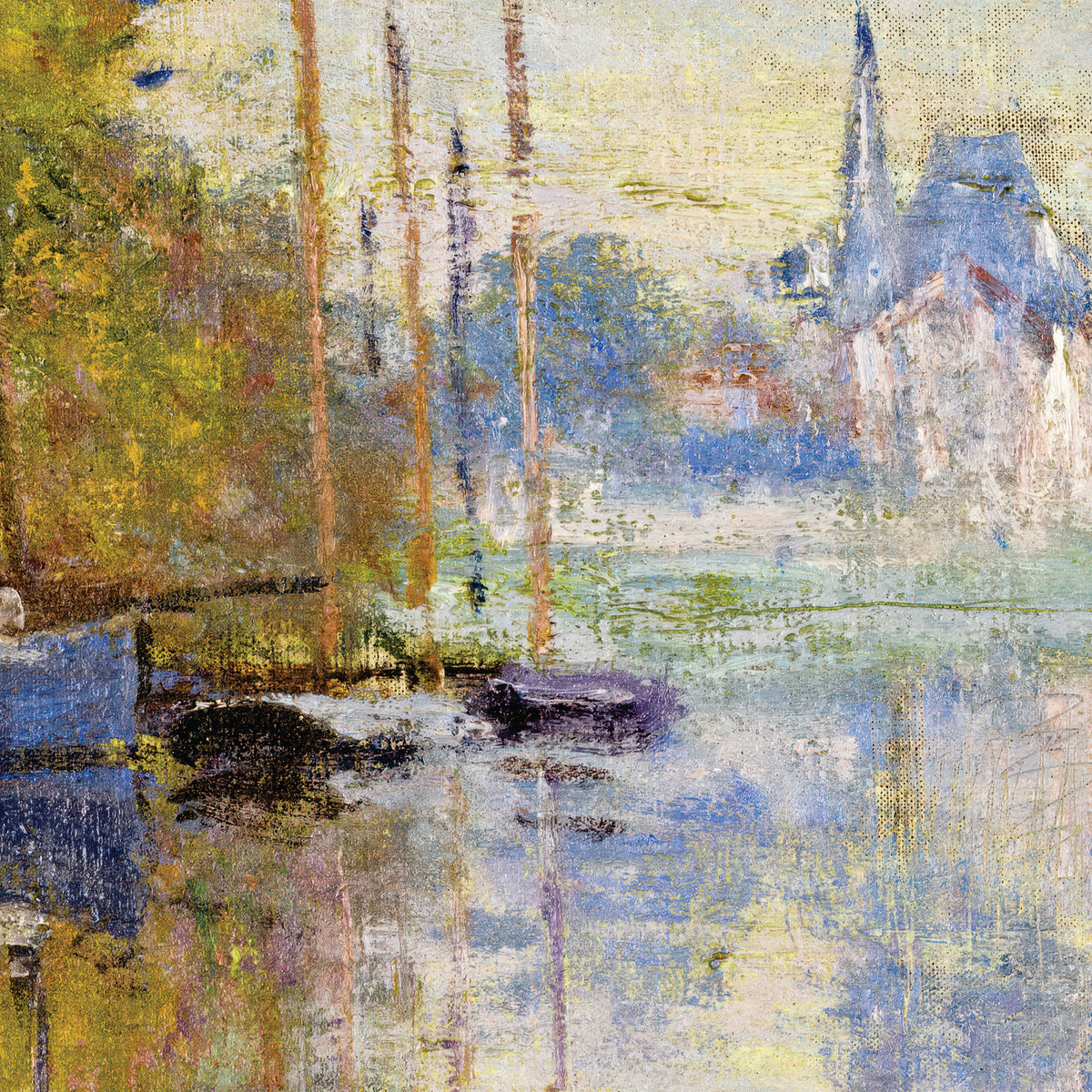 Autumn on the Seine at Argenteuil – Claude Monet, 1873, print detail at full resolution