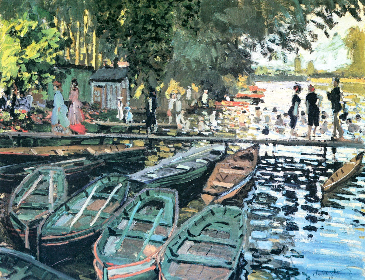 Bathers at La Grenouillère – Claude Monet, 1869, framed