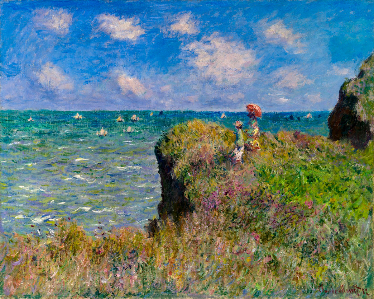 Cliff Walk At Pourville – Claude Monet, 1882, framed