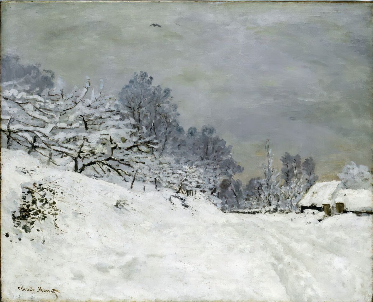 Environs de Honfleur, Snow – Claude Monet, 1867, unframed