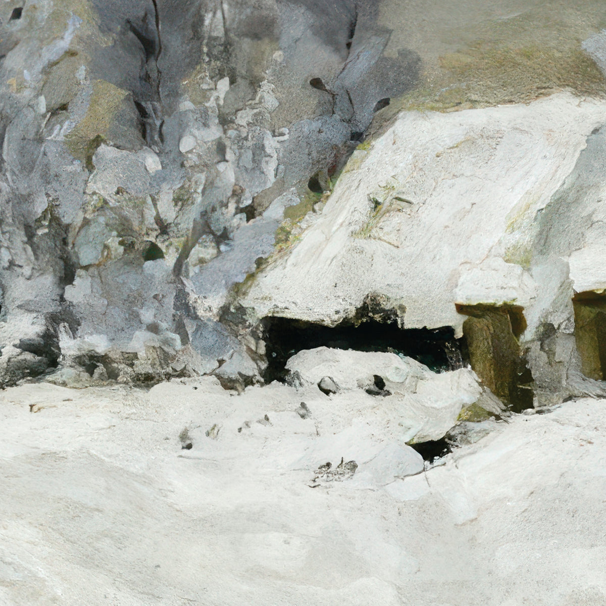 Near Honfleur, Snow (Environs de Honfleur, Neige) – Claude Monet, 1867, print detail at full resolution