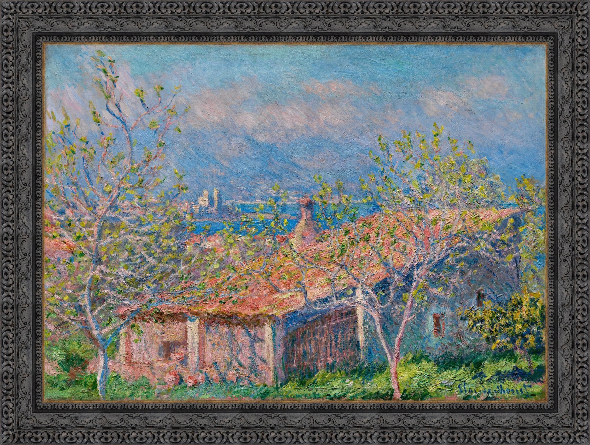 Gardener's House at Antibes by Claude Monet — Framed Giclee Canvas Print | Canvas Classics