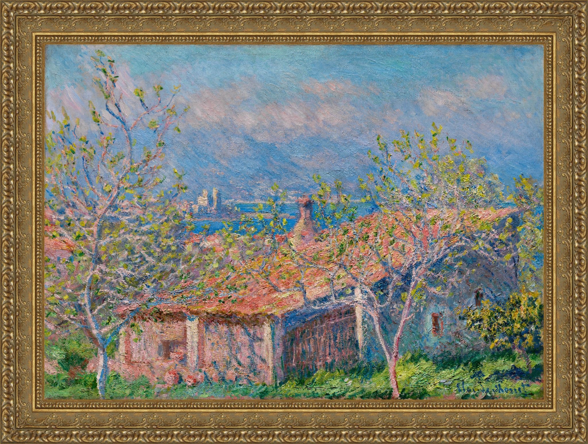 Gardener's House at Antibes by Claude Monet — Framed Giclee Canvas Print | Canvas Classics