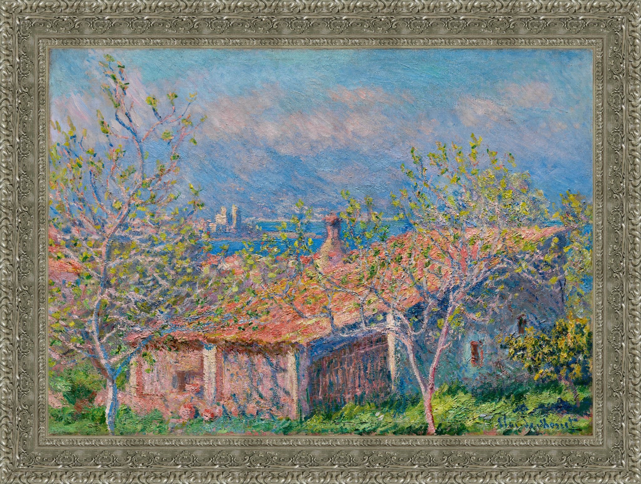 Gardener's House at Antibes by Claude Monet — Framed Giclee Canvas Print | Canvas Classics