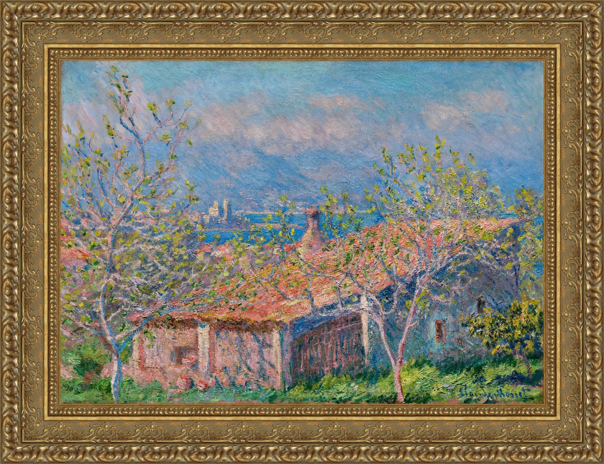 Gardener's House at Antibes by Claude Monet — Framed Giclee Canvas Print | Canvas Classics
