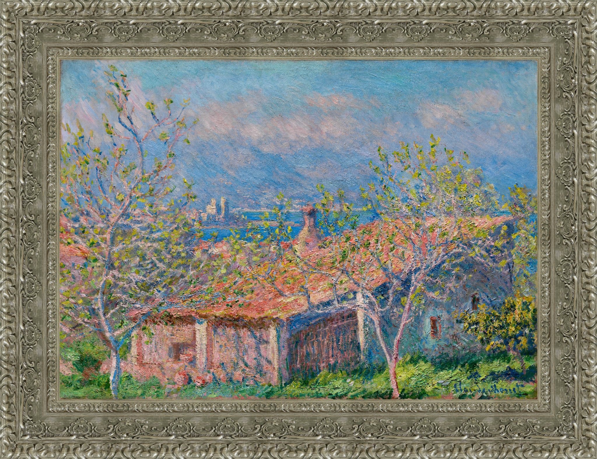 Gardener's House at Antibes by Claude Monet — Framed Giclee Canvas Print | Canvas Classics