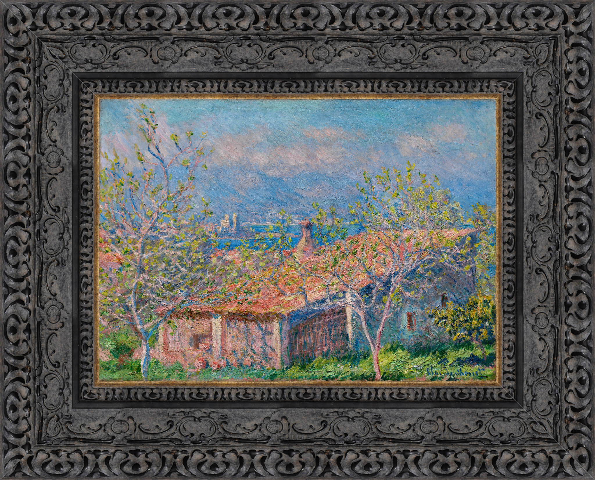 Gardener's House at Antibes by Claude Monet — Framed Giclee Canvas Print | Canvas Classics