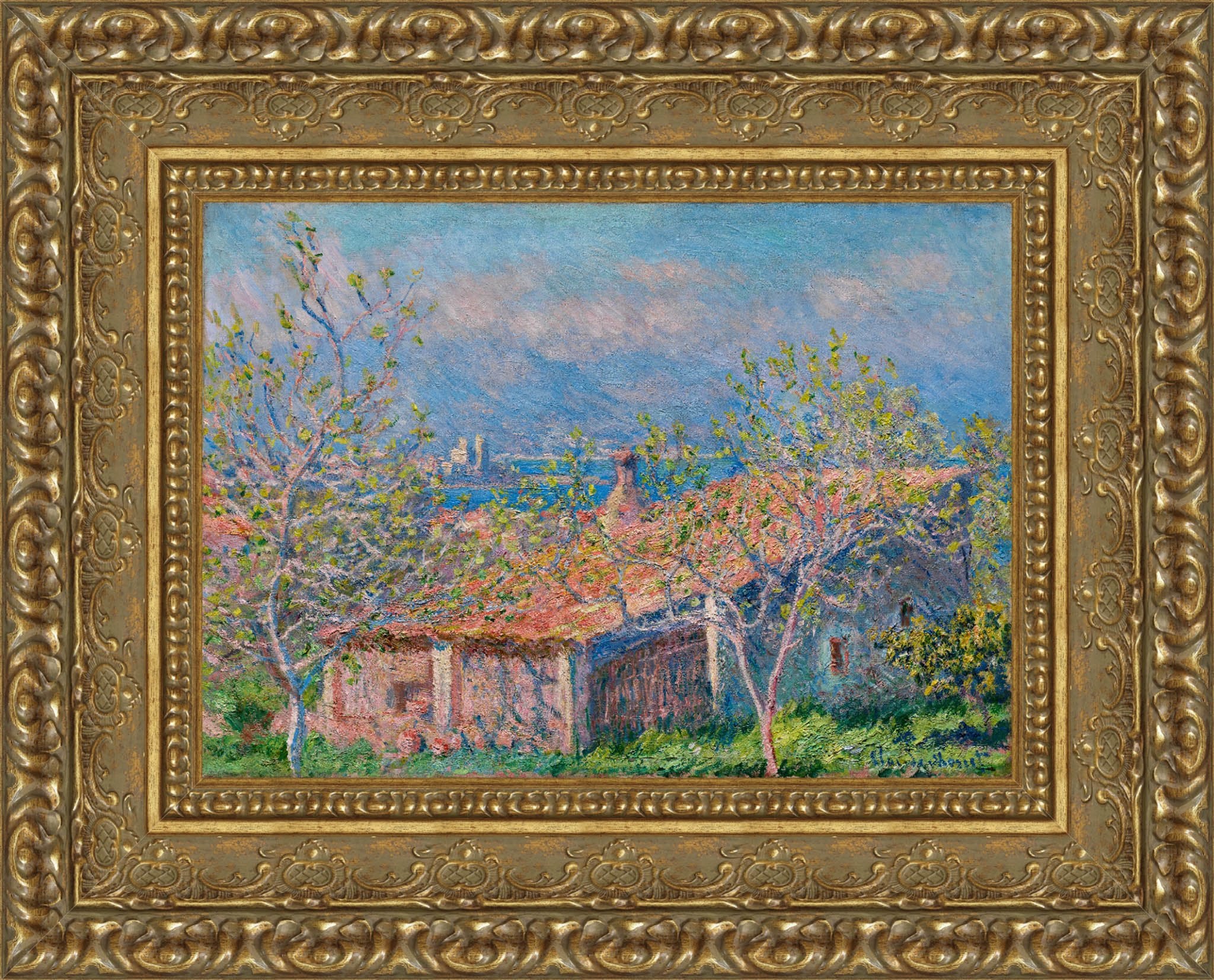 Gardener's House at Antibes by Claude Monet — Framed Giclee Canvas Print | Canvas Classics
